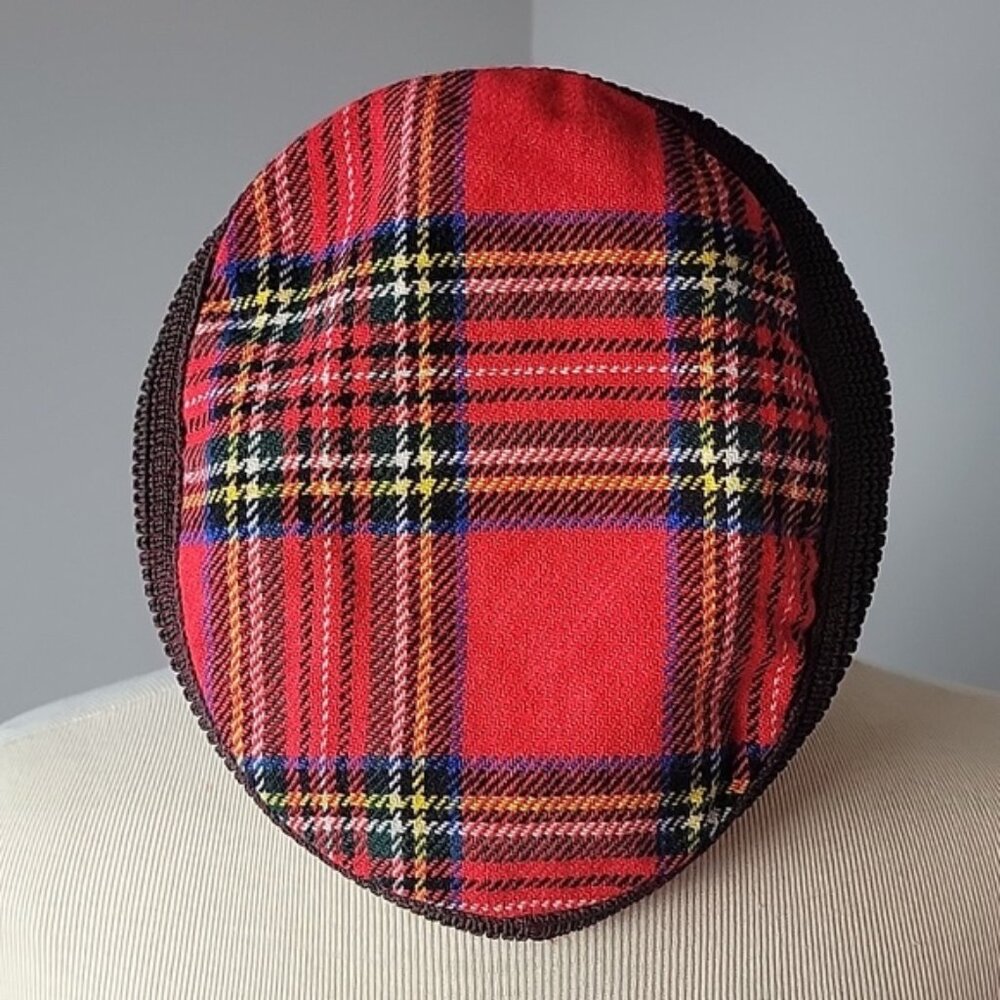 TAILORS & OUTFITTERS Bell's Dunoon Wool Scottish Tartan Plaid News Boy Flap Cap